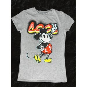 Mickey Mouse Cool Peace Sign Disney Children's T-Shirt Small